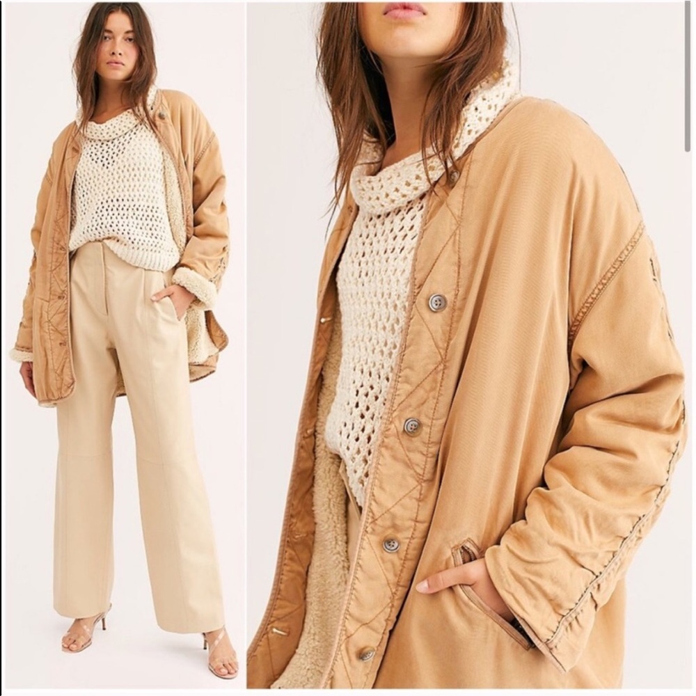 Free People Camel reversible jacket